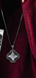 Stylish Long Sweater Chain Gray Glass Crystal Big Pendant Statement Necklace Fashion Jewelry For Women