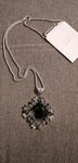 Stylish Long Sweater Chain Gray Glass Crystal Big Pendant Statement Necklace Fashion Jewelry For Women
