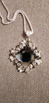 Stylish Long Sweater Chain Gray Glass Crystal Big Pendant Statement Necklace Fashion Jewelry For Women