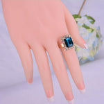 Elegant & Stylish SAPPHIRE BLUE Women Fashion Jewelry Set Wedding Jewelry - EonShoppee