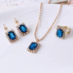 Elegant & Stylish SAPPHIRE BLUE Women Fashion Jewelry Set Wedding Jewelry - EonShoppee