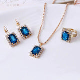Elegant & Stylish SAPPHIRE BLUE Women Fashion Jewelry Set Wedding Jewelry - EonShoppee