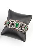Designer Emerald Green Ethnic Style Cuff Bracelet Indian Wedding Jewelry Openable Bangle