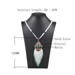 Emerald Green Beads Long Tassel Necklace Stylish Traditional Bollywood Fashion Jewelry