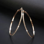 Golden Big Round Crystal Fashion Hoop Earrings Party wear Earrings For Women