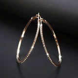 Golden Big Round Crystal Fashion Hoop Earrings Party wear Earrings For Women
