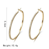 Golden Big Round Crystal Fashion Hoop Earrings Party wear Earrings For Women