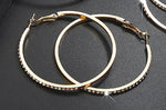 Golden Big Round Crystal Fashion Hoop Earrings Party wear Earrings For Women