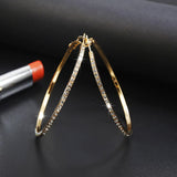 Golden Big Round Crystal Fashion Hoop Earrings Party wear Earrings For Women