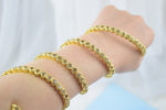 Luxury Fashion Jewelry 5 Row Multi Layer Golden Crystal Adjustable Cuff Bangle Bracelet