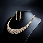 Elegant & Luxurious Golden Crystal Wedding Fashion Jewelry Set For Women - EonShoppee