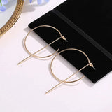 Geometric Golden Round Circle Punk Style Statement Fashion Hoop Earrings for Women