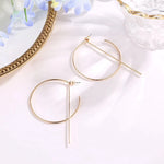 Geometric Golden Round Circle Punk Style Statement Fashion Hoop Earrings for Women