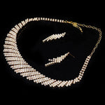 Elegant & Luxurious Golden Crystal Wedding Fashion Jewelry Set For Women - EonShoppee