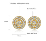 High Quality Gold Plated AAA Cubic Zircon Small Stud Earrings For Women Round Clear CZ Fashion Jewelry Earrings