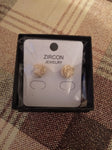 High Quality Gold Plated AAA Cubic Zircon Small Stud Earrings For Women Round Clear CZ Fashion Jewelry Earrings