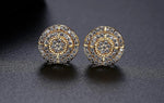 High Quality Gold Plated AAA Cubic Zircon Small Stud Earrings For Women Round Clear CZ Fashion Jewelry Earrings