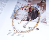 Elegant Gold Plated Clear Crystal Necklace Earrings Fashion Jewelry Set Wedding Jewelry