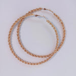 New Exaggerated Big Circle Punk Hoop Earrings For Women Gold Color Chain Clause 70 mm Statement Hoop Earrings