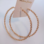 New Exaggerated Big Circle Punk Hoop Earrings For Women Gold Color Chain Clause 70 mm Statement Hoop Earrings