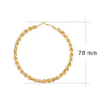 New Exaggerated Big Circle Punk Hoop Earrings For Women Gold Color Chain Clause 70 mm Statement Hoop Earrings