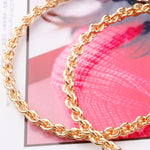 New Exaggerated Big Circle Punk Hoop Earrings For Women Gold Color Chain Clause 70 mm Statement Hoop Earrings