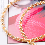 New Exaggerated Big Circle Punk Hoop Earrings For Women Gold Color Chain Clause 70 mm Statement Hoop Earrings