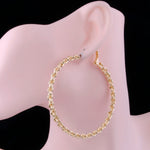 New Exaggerated Big Circle Punk Hoop Earrings For Women Gold Color Chain Clause 70 mm Statement Hoop Earrings