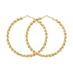 New Exaggerated Big Circle Punk Hoop Earrings For Women Gold Color Chain Clause 70 mm Statement Hoop Earrings