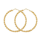 New Exaggerated Big Circle Punk Hoop Earrings For Women Gold Color Chain Clause 70 mm Statement Hoop Earrings