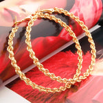New Exaggerated Big Circle Punk Hoop Earrings For Women Gold Color Chain Clause 70 mm Statement Hoop Earrings