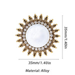 Traditional Oxidized Golden Sun Mirror Adjustable Finger Ring Women Statement Jewelry