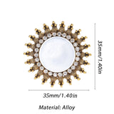 Traditional Oxidized Golden Sun Mirror Adjustable Finger Ring Women Statement Jewelry