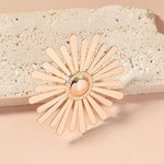 Oversize Golden Metal Flower Adjustable Finger Ring Fashion Jewelry Statement Ring For Women