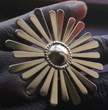Oversize Golden Metal Flower Adjustable Finger Ring Fashion Jewelry Statement Ring For Women