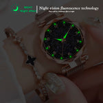 Fashion Ladies Wrist Watch Rose Gold Magnetic Band Black Dial Quartz Luxury Wrist Watch