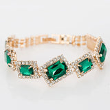Stunning High Quality Crystal Emerald Green Wedding Statement Fashion Jewelry Bracelet Bangle