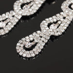 Long Geometric Silver Crystal Fashion Jewelry Cocktail Earrings For Women - EonShoppee