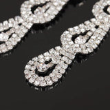Long Geometric Silver Crystal Fashion Jewelry Cocktail Earrings For Women - EonShoppee