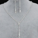 Dazzling Silver Long Evening Dress Trendy Fashion Jewelry Set