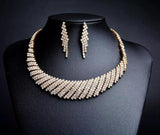 Elegant & Luxurious Golden Crystal Wedding Fashion Jewelry Set For Women - EonShoppee