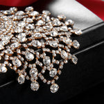 Sparkling Golden Crystal Wedding Bridesmaid Bridal Prom Dress Necklace & Earrings Big Elegant Jewelry Set
