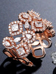 Super Elegant Rose Gold CZ Luxurious Adjustable Band Wedding Engagement Fashion Jewelry Finger Ring