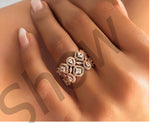 Super Elegant Rose Gold CZ Luxurious Adjustable Band Wedding Engagement Fashion Jewelry Finger Ring