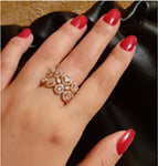 Super Elegant Rose Gold CZ Luxurious Adjustable Band Wedding Engagement Fashion Jewelry Finger Ring