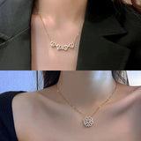 Trendy Golden 2 Way Magnetic Openable Heart Shaped Clavicle Chain Pendant Charm Necklace