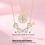 Trendy Golden 2 Way Magnetic Openable Heart Shaped Clavicle Chain Pendant Charm Necklace