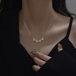 Trendy Golden 2 Way Magnetic Openable Heart Shaped Clavicle Chain Pendant Charm Necklace