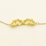 Trendy Golden 2 Way Magnetic Openable Heart Shaped Clavicle Chain Pendant Charm Necklace