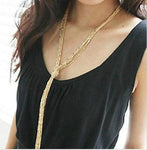 Stylish Multi layer Long Golden Tassel Fashion Jewelry Statement Necklace - EonShoppee